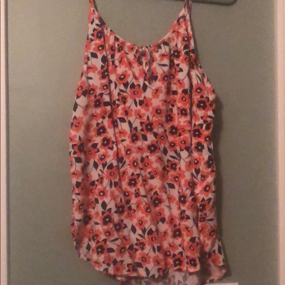 White Floral Tank Top